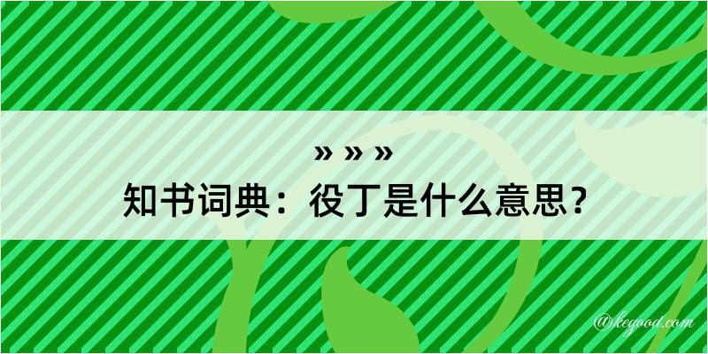 知书词典：役丁是什么意思？