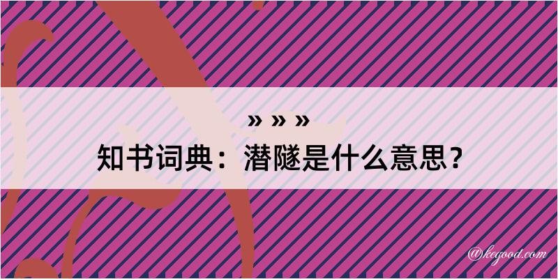 知书词典：潜隧是什么意思？