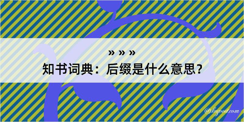 知书词典：后缀是什么意思？