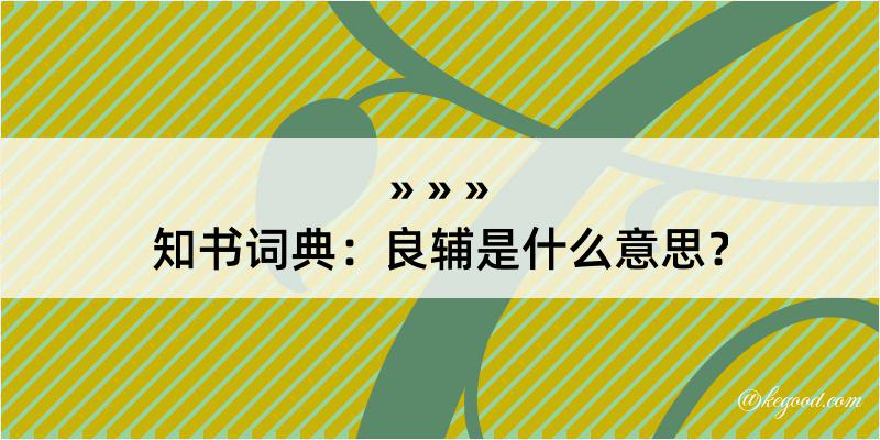 知书词典：良辅是什么意思？