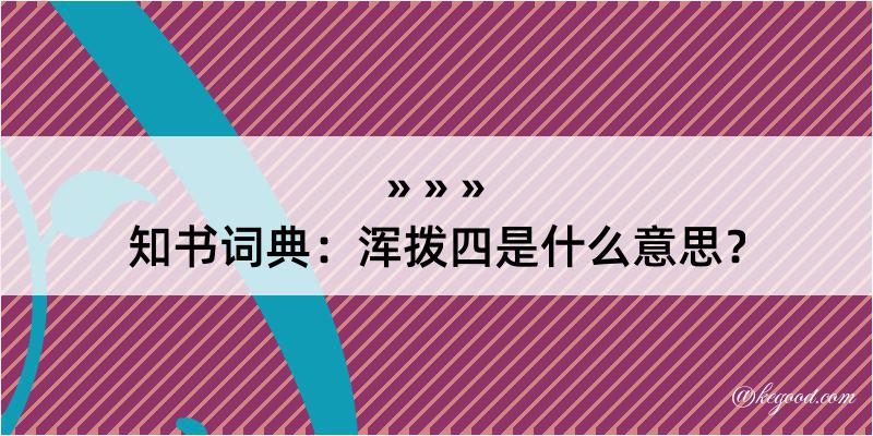 知书词典：浑拨四是什么意思？