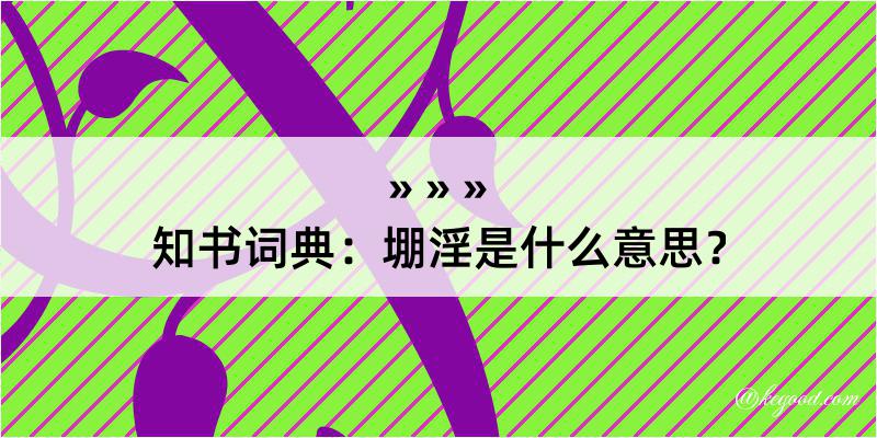 知书词典：堋淫是什么意思？