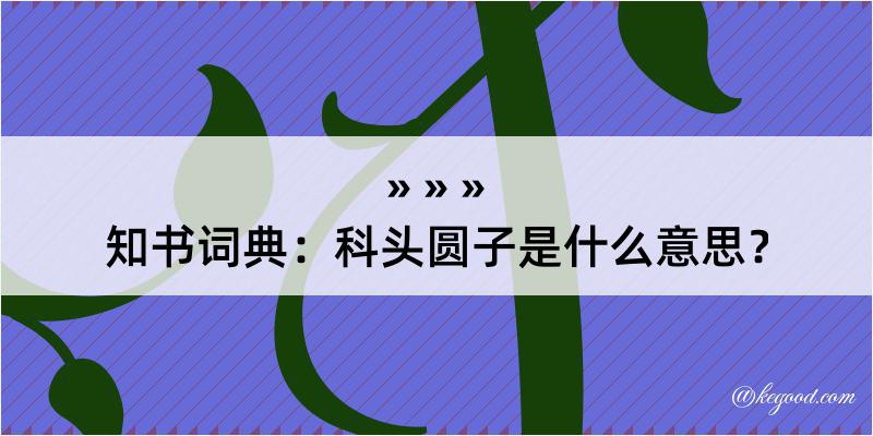 知书词典：科头圆子是什么意思？