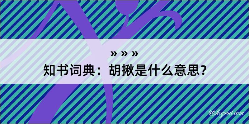 知书词典：胡揪是什么意思？