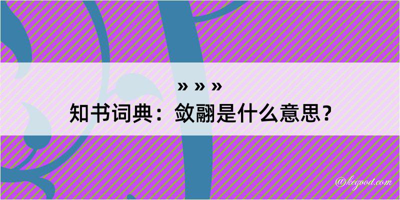 知书词典：敛翮是什么意思？