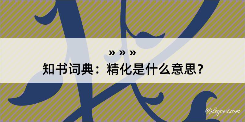 知书词典：精化是什么意思？