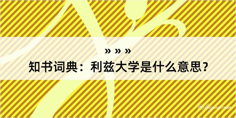 知书词典：利兹大学是什么意思？