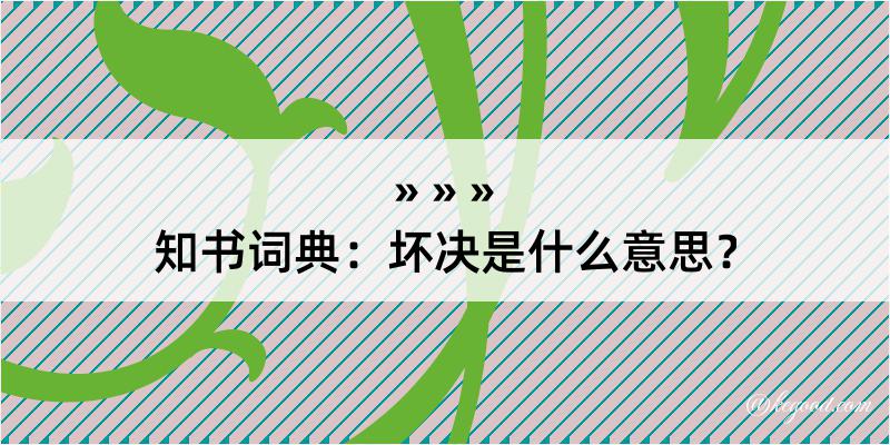 知书词典：坏决是什么意思？