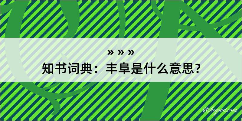 知书词典：丰阜是什么意思？