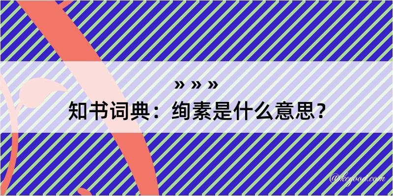 知书词典：绚素是什么意思？