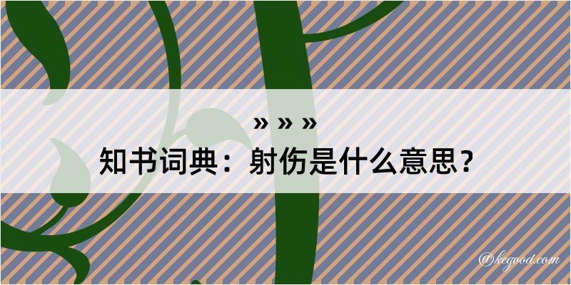 知书词典：射伤是什么意思？