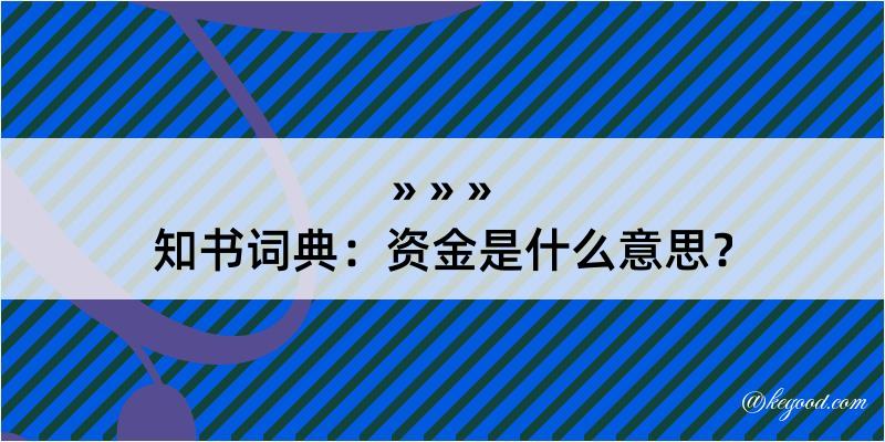 知书词典：资金是什么意思？