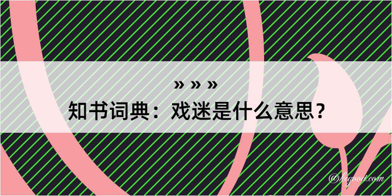 知书词典：戏迷是什么意思？