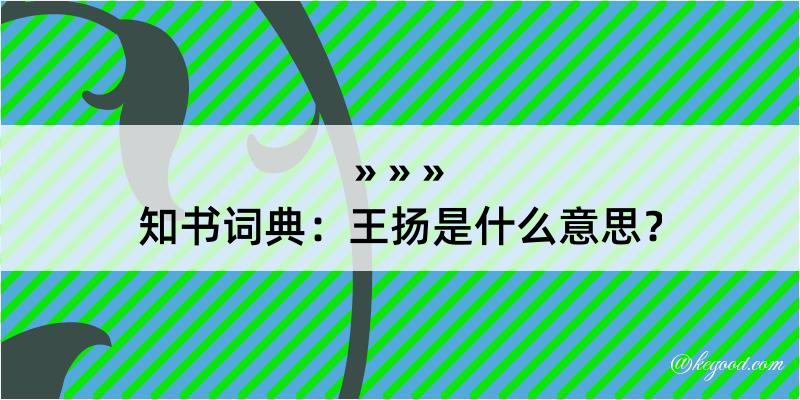 知书词典：王扬是什么意思？