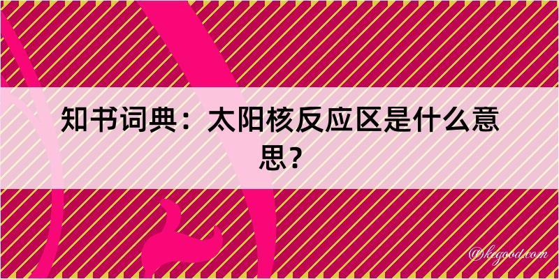 知书词典：太阳核反应区是什么意思？