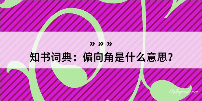 知书词典：偏向角是什么意思？