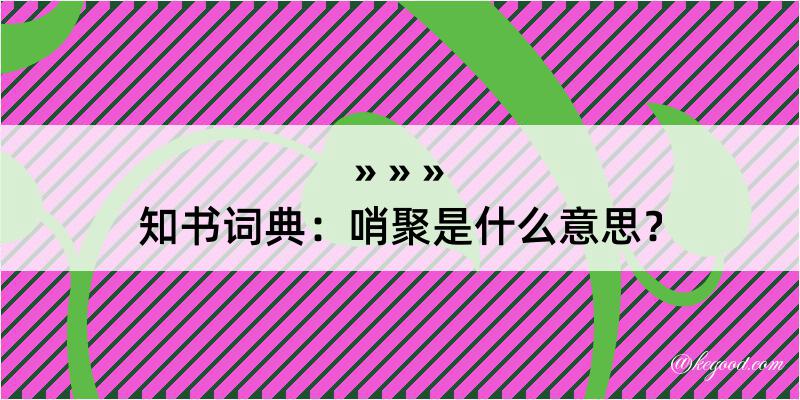 知书词典：哨聚是什么意思？