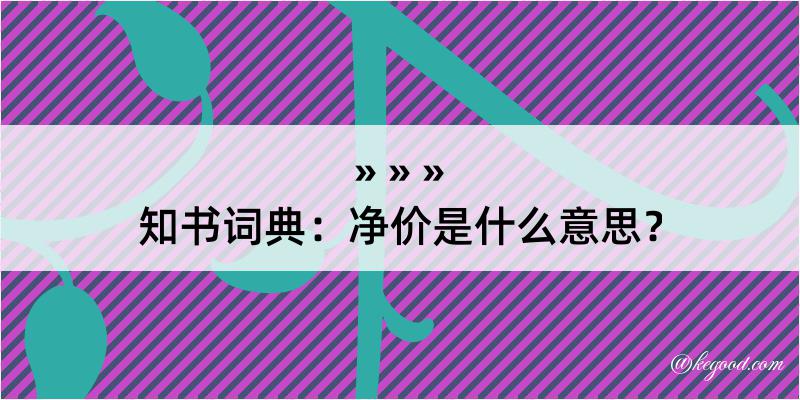 知书词典：净价是什么意思？