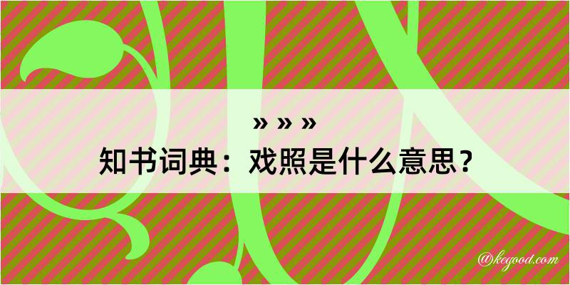 知书词典：戏照是什么意思？