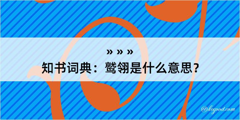 知书词典：鹫翎是什么意思？