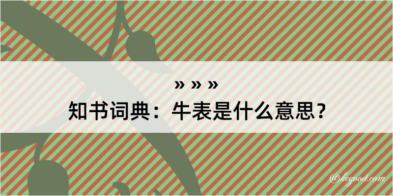 知书词典：牛表是什么意思？