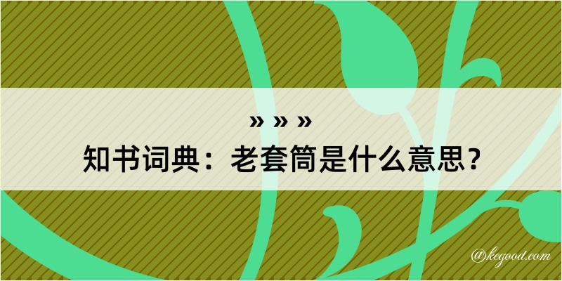 知书词典：老套筒是什么意思？