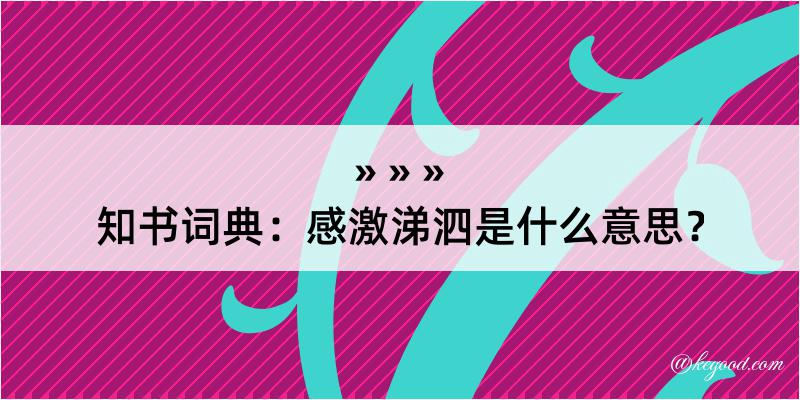 知书词典：感激涕泗是什么意思？