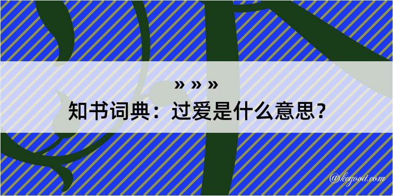 知书词典：过爱是什么意思？