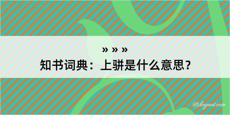 知书词典：上骈是什么意思？