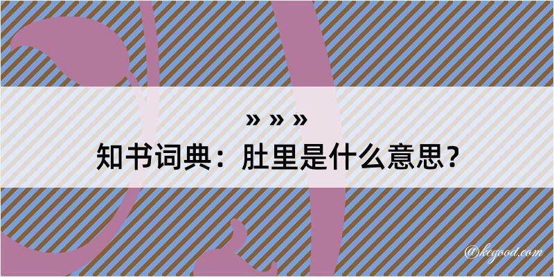 知书词典：肚里是什么意思？