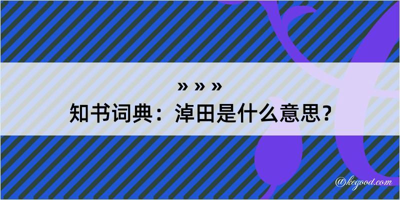 知书词典：淖田是什么意思？