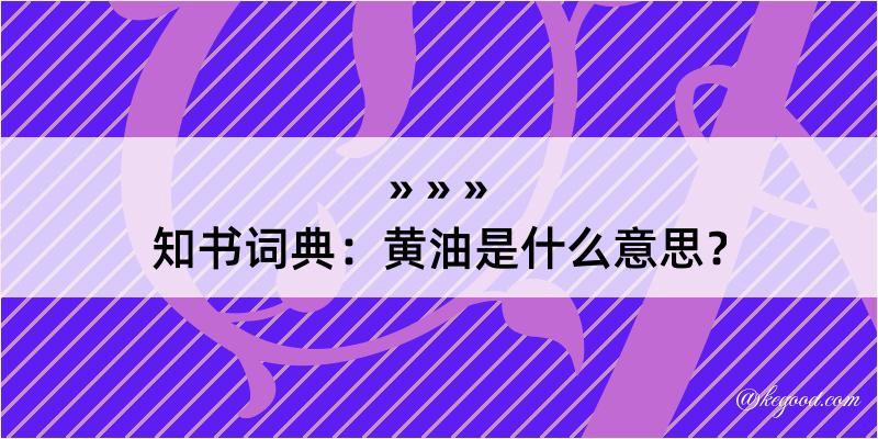 知书词典：黄油是什么意思？