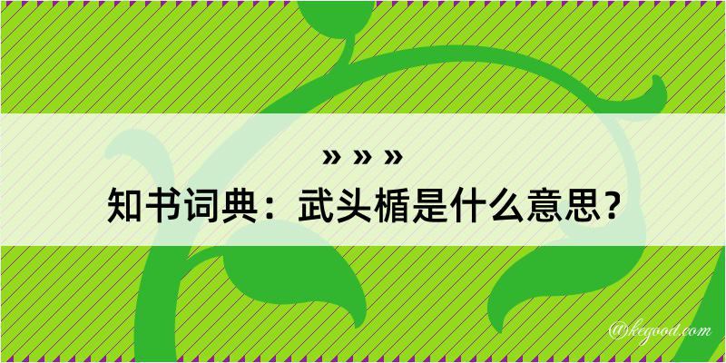 知书词典：武头楯是什么意思？