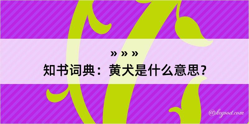 知书词典：黄犬是什么意思？