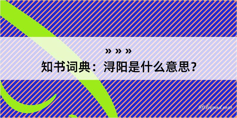 知书词典：浔阳是什么意思？