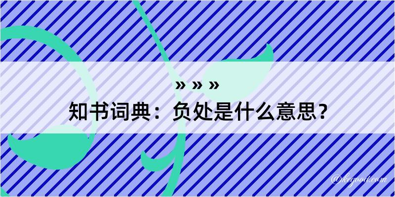 知书词典：负处是什么意思？