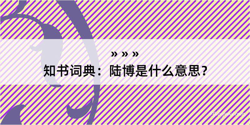 知书词典：陆博是什么意思？