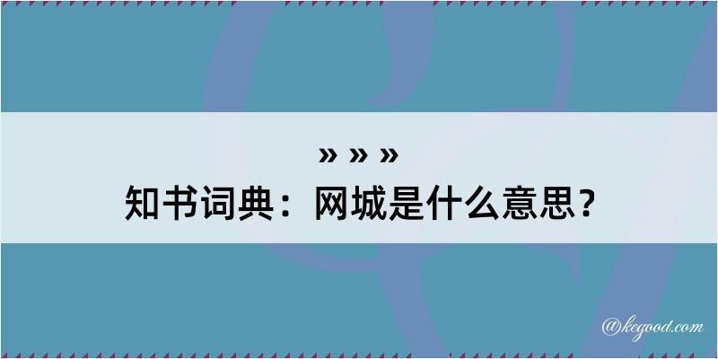 知书词典：网城是什么意思？