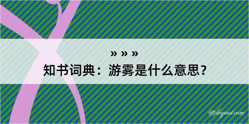 知书词典：游雾是什么意思？