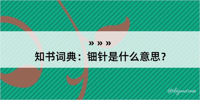 知书词典：钿针是什么意思？