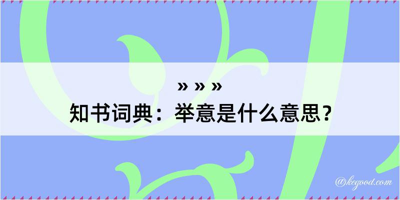 知书词典：举意是什么意思？