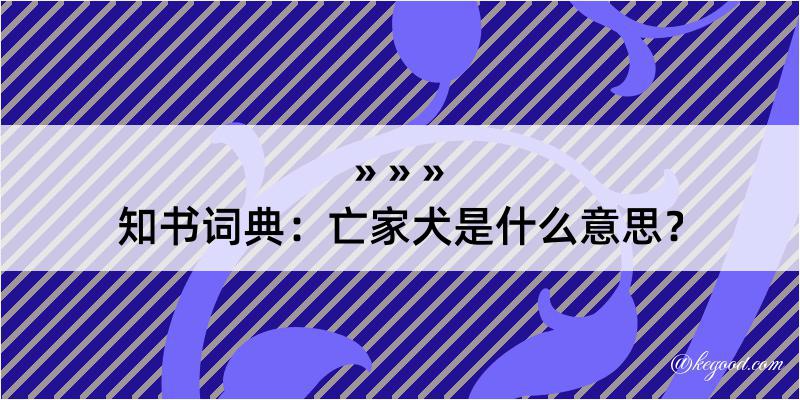 知书词典：亡家犬是什么意思？