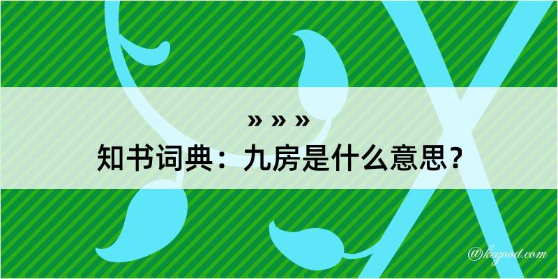 知书词典：九房是什么意思？