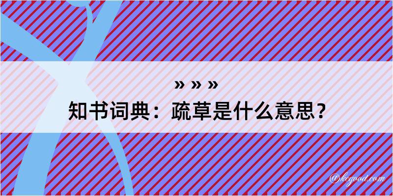 知书词典：疏草是什么意思？