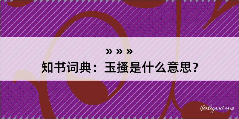 知书词典：玉搔是什么意思？