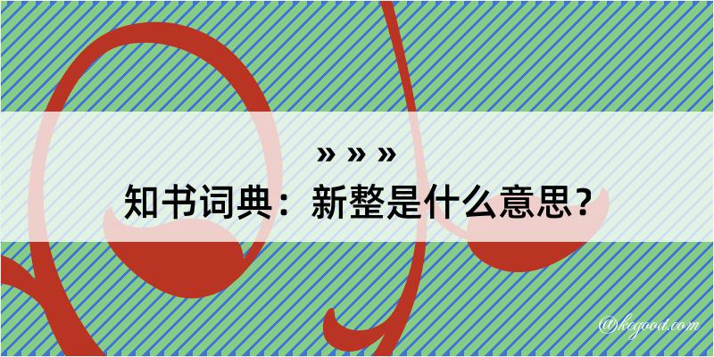 知书词典：新整是什么意思？