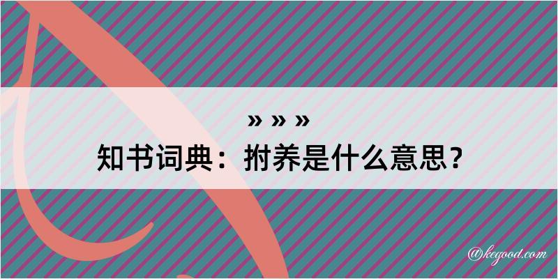 知书词典：拊养是什么意思？