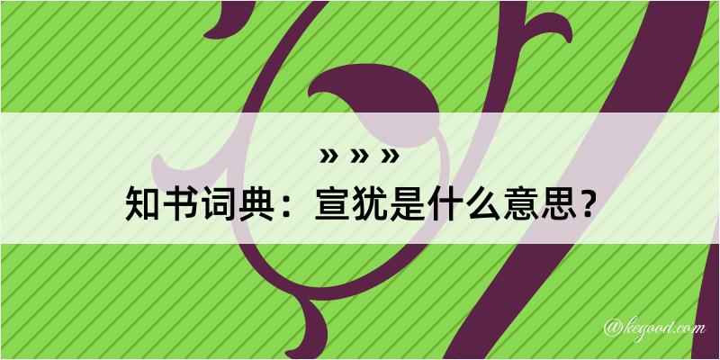 知书词典：宣犹是什么意思？