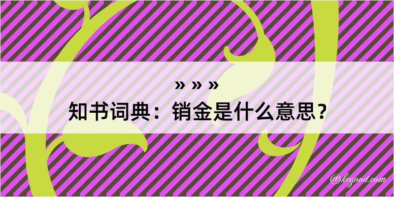 知书词典：销金是什么意思？