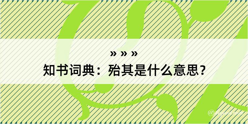 知书词典：殆其是什么意思？